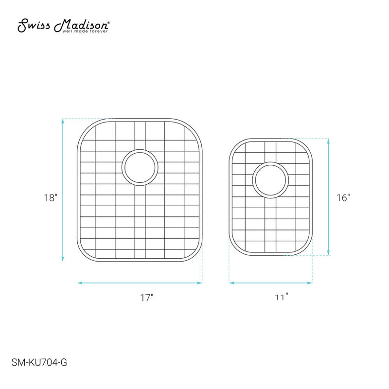 Swiss Madison Stainless Steel, Undermount Kitchen Sink Grid for 33 x 22 Sinks