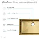 Swiss Madison Rivage 30 x 18 Stainless Steel, Single Basin, Undermount Kitchen Sink, Gold