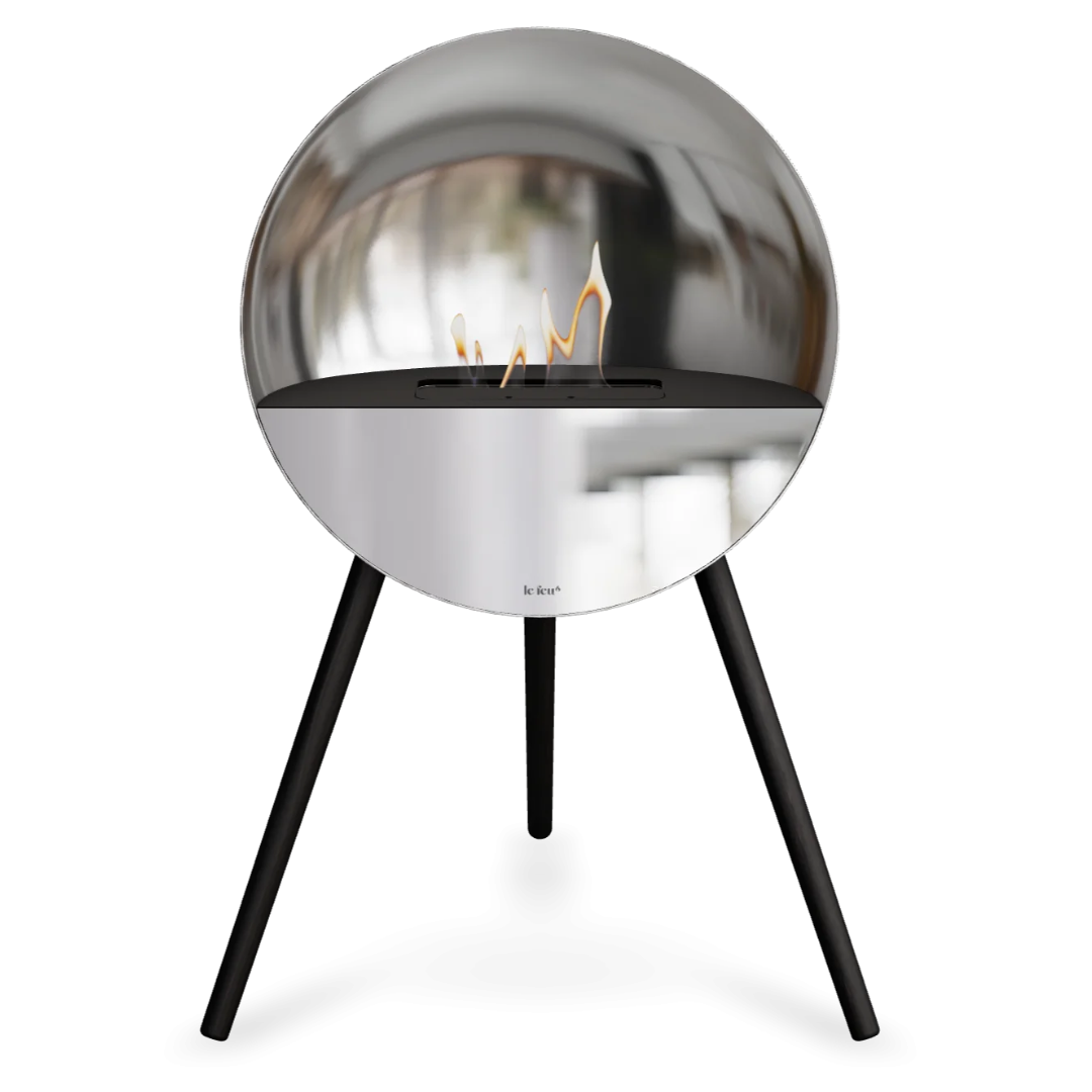 Le Feu EYE Bioethanol Fireplace - Chromed Silver