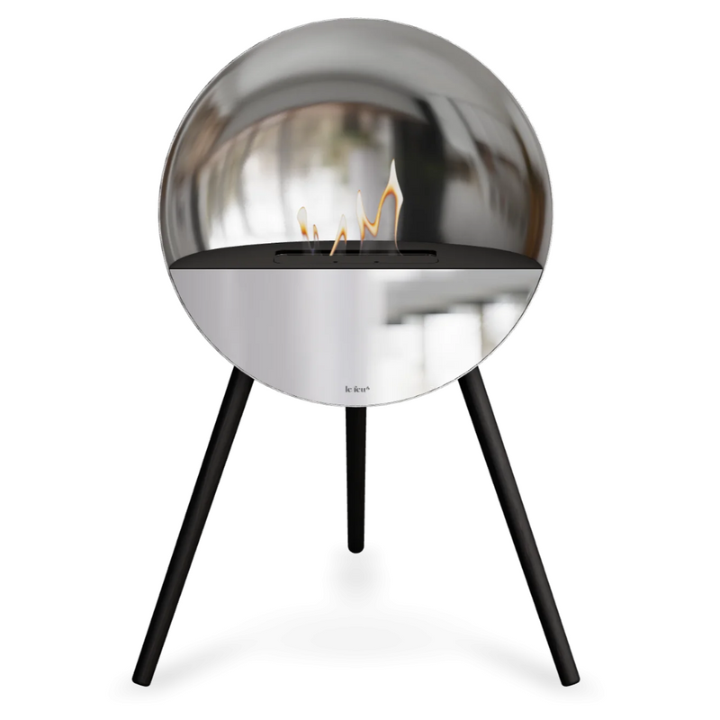 Le Feu EYE Bioethanol Fireplace - Chromed Silver