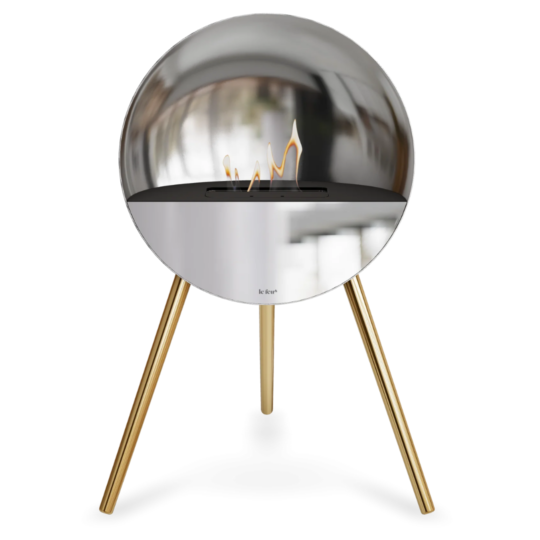 Le Feu EYE Bioethanol Fireplace - Chromed Silver