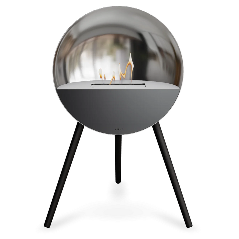 Le Feu EYE Bioethanol Fireplace - Chromed Silver