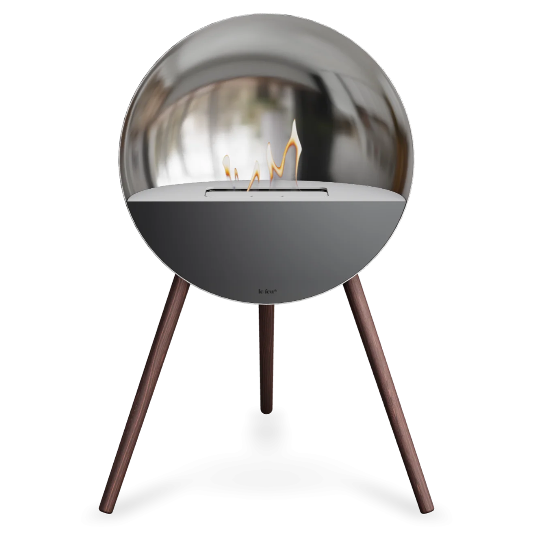 Le Feu EYE Bioethanol Fireplace - Chromed Silver