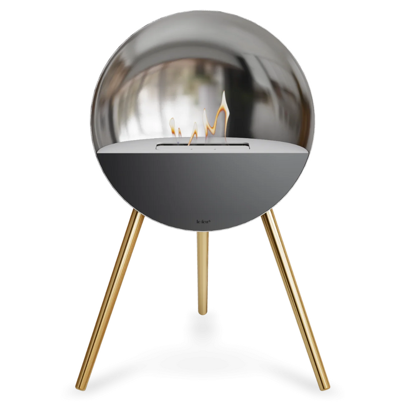 Le Feu EYE Bioethanol Fireplace - Chromed Silver