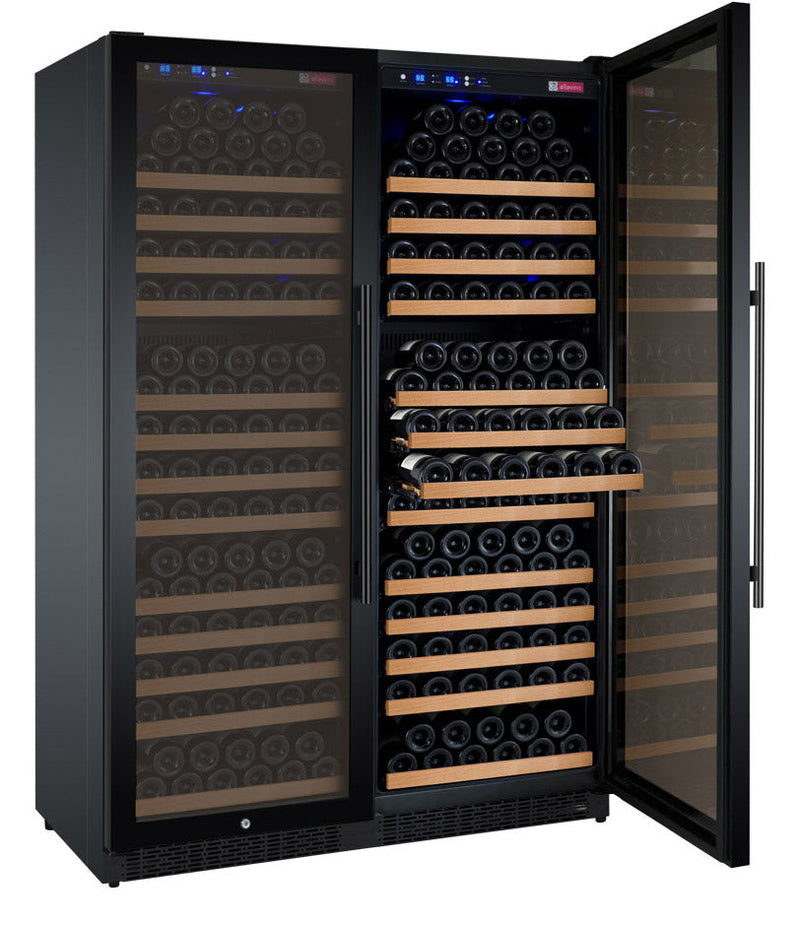 Allavino - 47"  354-Bottle Dual-Zone Wine Cooler (BF 2X-VSWR177) FlexCount II Tru-Vino Side by Side, Black/Stainless Steel Door