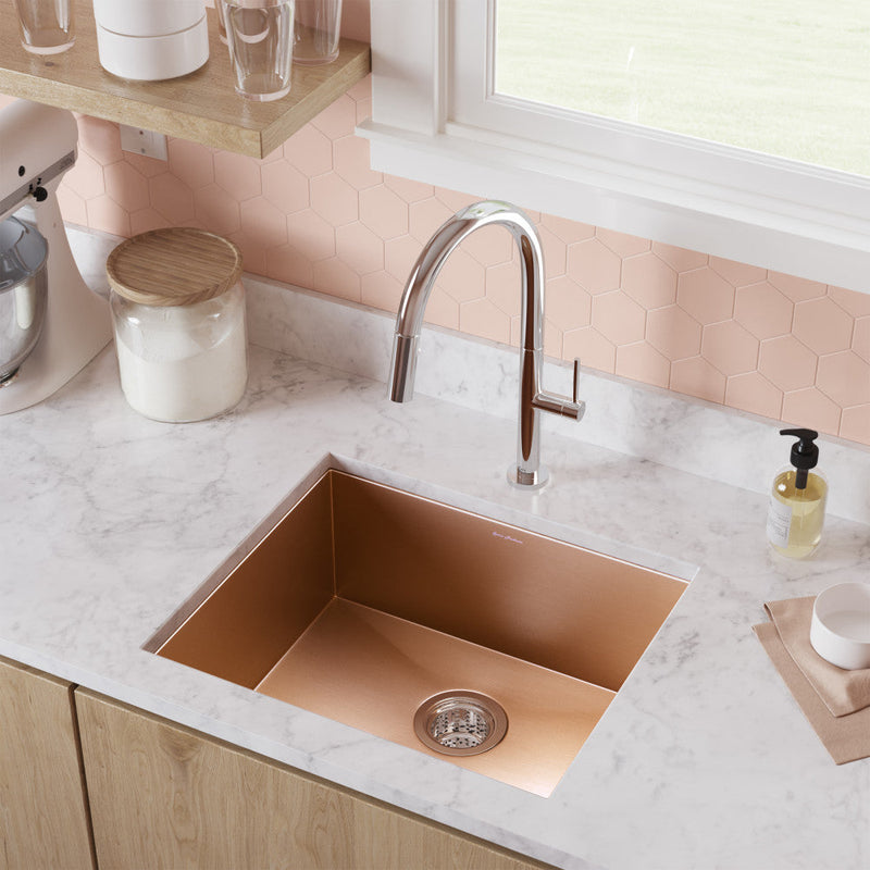 Swiss Madison Tourner 21 x 18 Stainless Steel, Single Basin, Undermount Kitchen Sink, Rose Gold