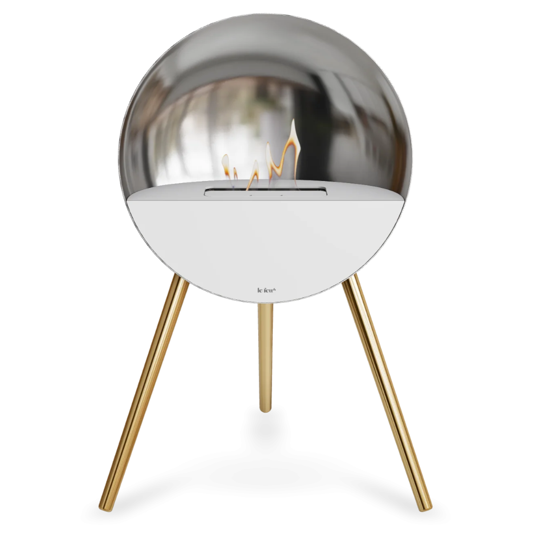 Le Feu EYE Bioethanol Fireplace - Chromed Silver