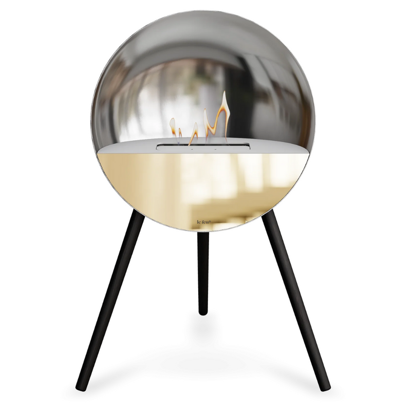 Le Feu EYE Bioethanol Fireplace - Chromed Silver