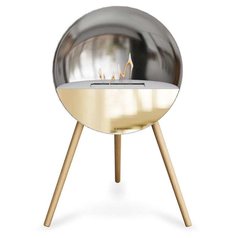 Le Feu EYE Bioethanol Fireplace - Chromed Silver