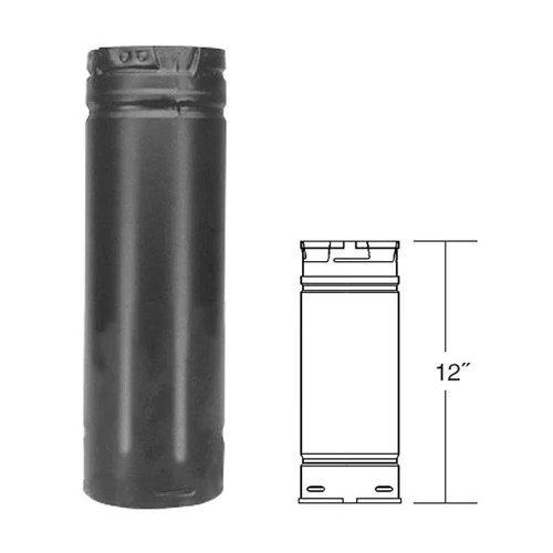 ComfortBilt Duravent 4" X 12" Straight Chimney Pipe Black 4PVP-12B