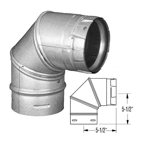 ComfortBilt Duravent 3" Pelletvent Pro Galvalume 90 Degree Elbow 3PVP-E90