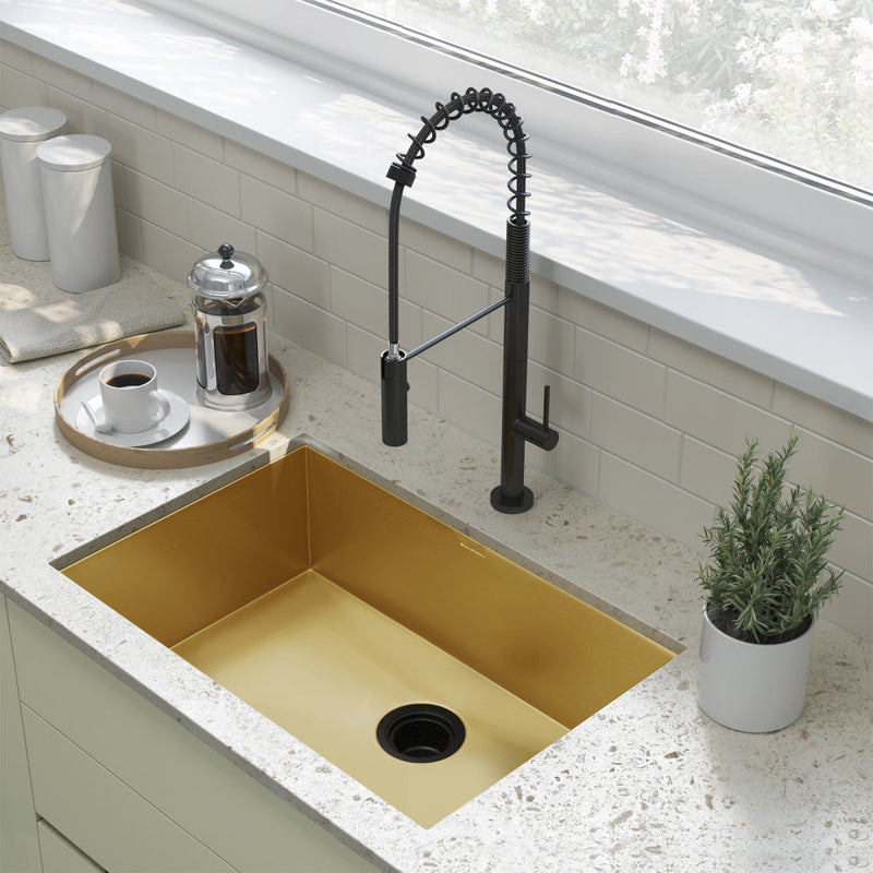 Swiss Madison Tourner 27 x 19 Stainless Steel, Single Basin, Undermount Kitchen Sink in Gold