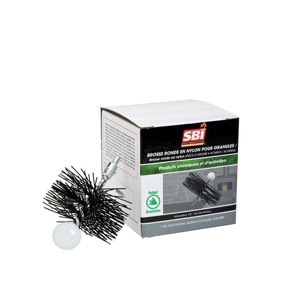 Drolet 4" PELLET STOVE ROUND BRUSH (1/4"-20 THREAD) AC04504