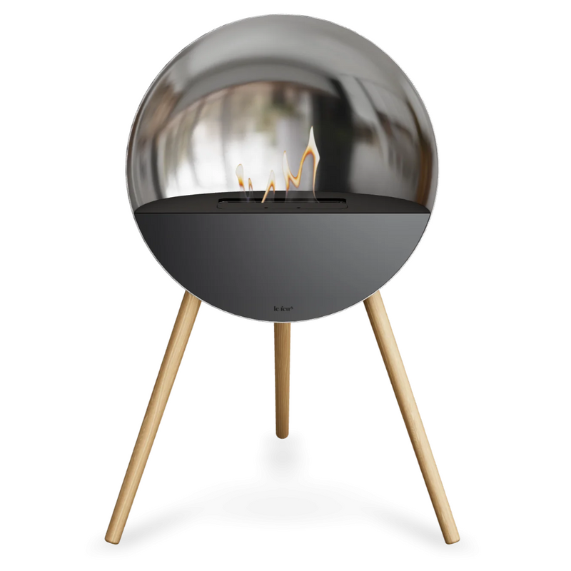 Le Feu EYE Bioethanol Fireplace - Chromed Silver