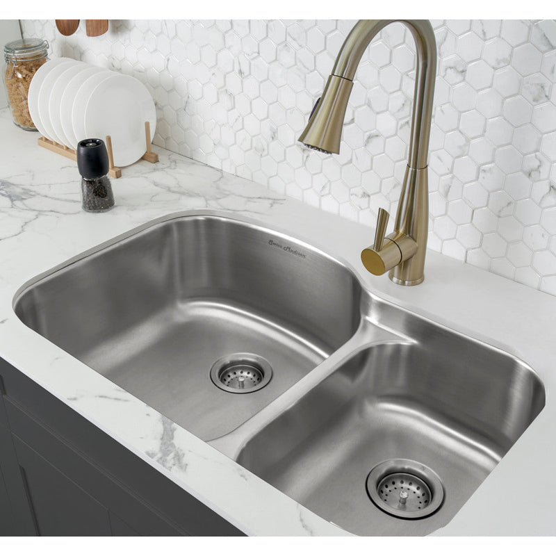 Swiss Madison Toulouse 32 x 21 Stainless Steel, Dual Basin, Undermount Kitchen Sink