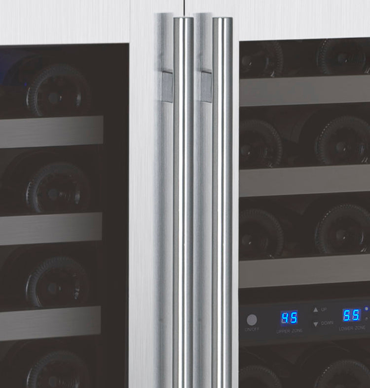 Allavino - 47"  112-Bottle Three-Zone FlexCount II Tru-Vino Side by Side Stainless Steel Wine Cooler (BF 3Z-VSWR5656-S20)