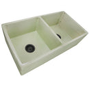 Nantucket Vineyard 33" Fireclay Farmhouse Sink Double Bowl Light Green FCFS3318D-ShabbyGreen