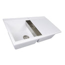 Nantucket Plymouth 34" Granite Composite Kitchen Sink 50/50 Double Bowl White PR3420PS-W