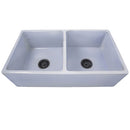 Nantucket Vineyard 33" Fireclay Farmhouse Sink Double Bowl Light Blue FCFS3318D-ShabbySugar