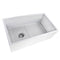 Nantucket 30 Inch White Fireclay Farmhouse Sink Offset Drain with Grid FCFS3018W-OSD