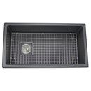 Nantucket Cape 34" Dual Mount Fireclay Kitchen Sink with Accessories Matte Black Wellfleet-3419MatteBlack