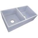 Nantucket Vineyard 33" Fireclay Farmhouse Sink Double Bowl Light Blue FCFS3318D-ShabbySugar