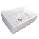 Nantucket 33 Inch Farmhouse Fireclay Sink with white Finish FCFS3320-FL