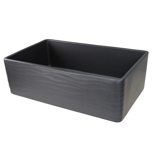 Nantucket Vineyard 33" Fireclay Farmhouse Sink Matte Black FCFS3320S-MB-Waves