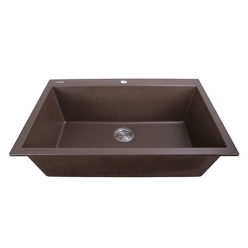 Nantucket Plymouth 33" Granite Composite Kitchen Sink Brown PR3322-DM-BR