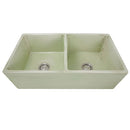 Nantucket Vineyard 33" Fireclay Farmhouse Sink Double Bowl Light Green FCFS3318D-ShabbyGreen