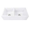 Nantucket Cape 36" Fireclay Farmhouse Sink 60/40 Double Bowl White Hyannis-36-DBL