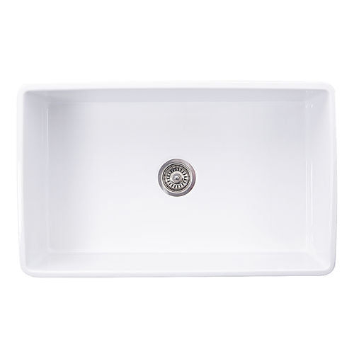 Nantucket Vineyard 33" Fireclay Farmhouse Sink White FCFS3320S-Filigree