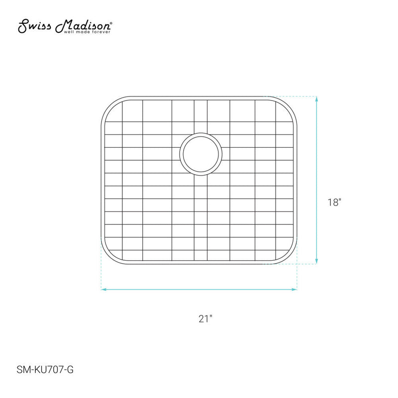 Swiss Madison Stainless Steel, Undermount Kitchen Sink Grid for 21 x 18 x 8 Sinks