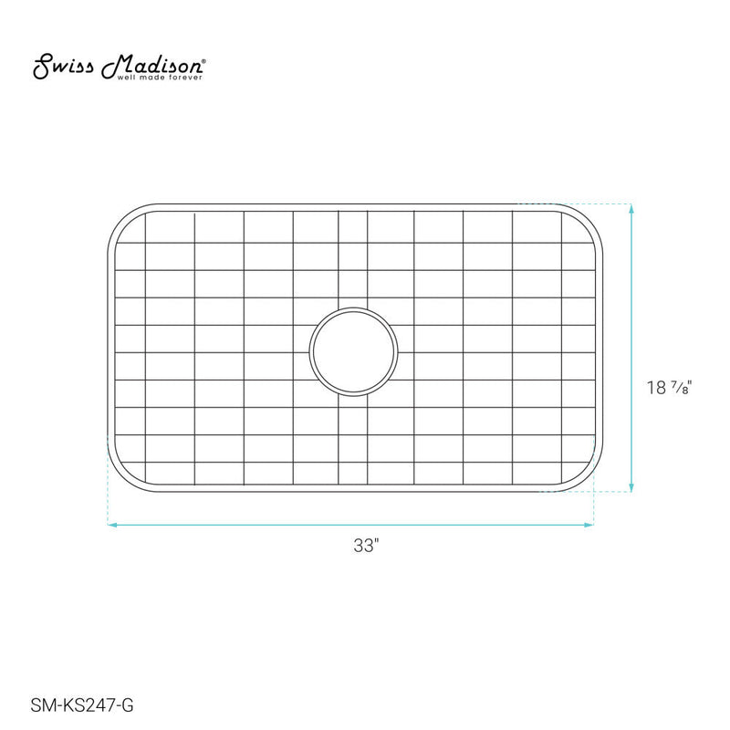 Swiss Madison 28 x 15 Stainless Steel Kitchen Sink Grid