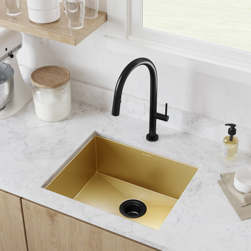 Swiss Madison Tourner 21 x 18 Stainless Steel, Single Basin, Undermount Kitchen Sink, Gold