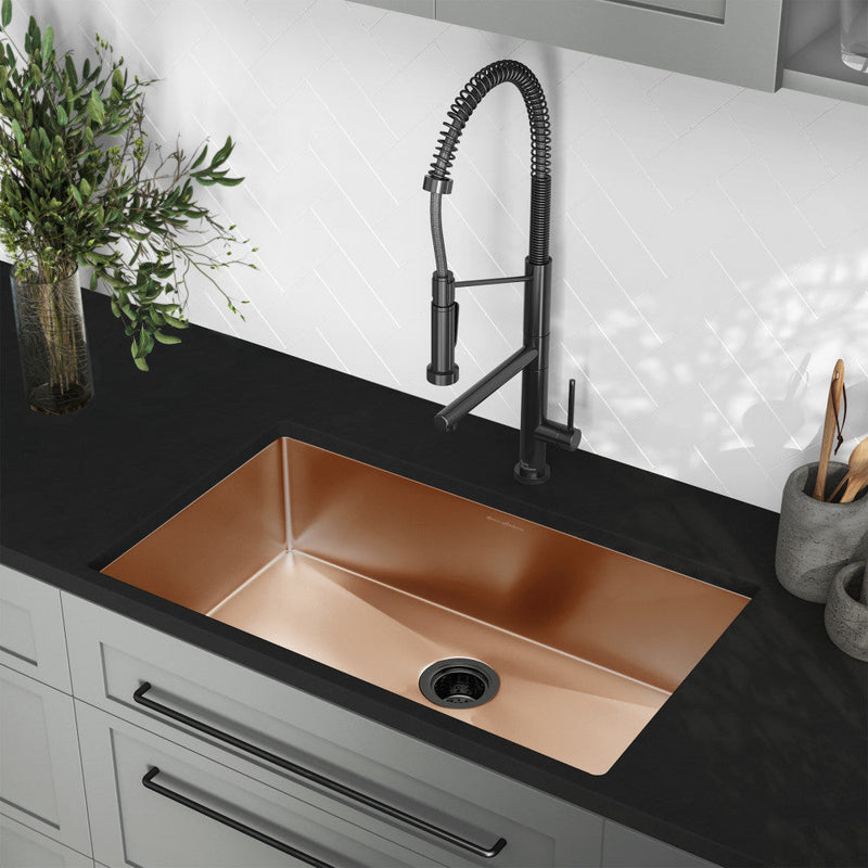 Swiss Madison Rivage 32 x 19 Stainless Steel, Single Basin, Undermount Kitchen Sink, Rose Gold