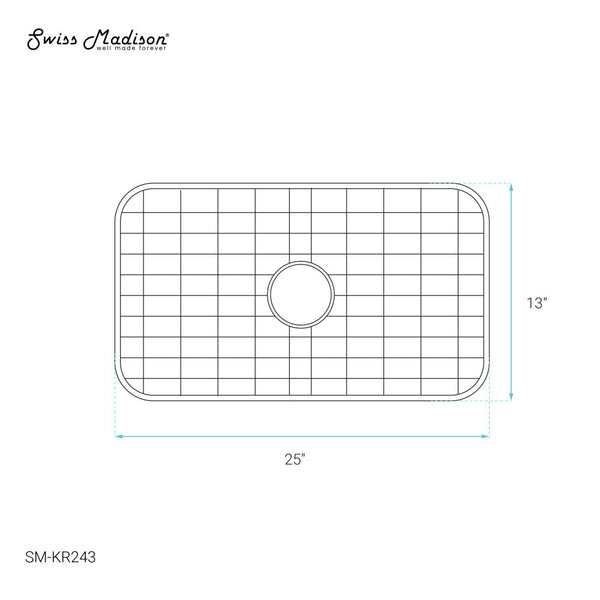 Swiss Madison 25 x 13 Stainless Steel Kitchen Sink Grid