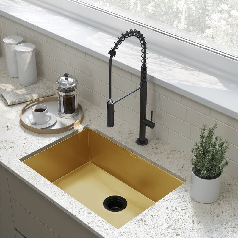 Swiss Madison Tourner 26 x 18 Stainless Steel, Single Basin, Undermount Kitchen Sink, Gold