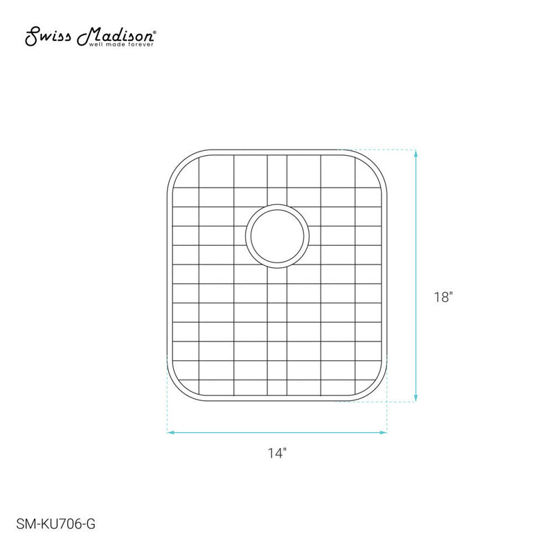 Swiss Madison Stainless Steel, Undermount Kitchen Sink Grid for 14 x 18 x 10 Sinks