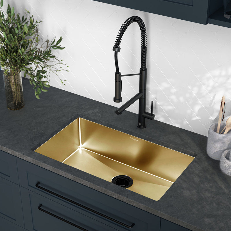 Swiss Madison Rivage 30 x 18 Stainless Steel, Single Basin, Undermount Kitchen Sink, Gold