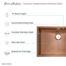 Swiss Madison Tourner 27 x 19 Stainless Steel, Single Basin, Undermount Kitchen Sink in Rose Gold