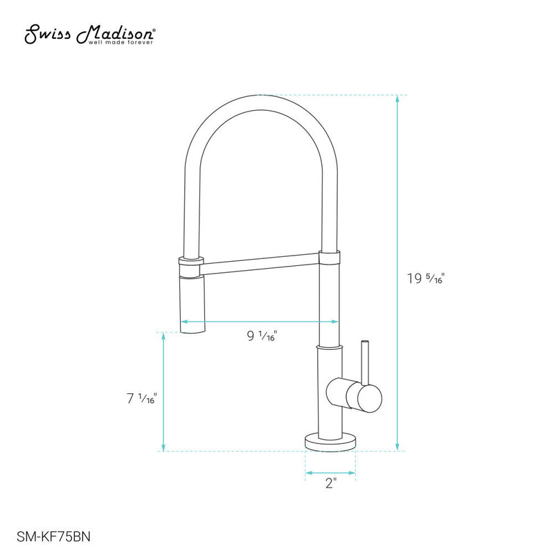 Swiss Madison Troyes Single Handle, Pull-Down Kitchen Faucet in Brushed Nickel