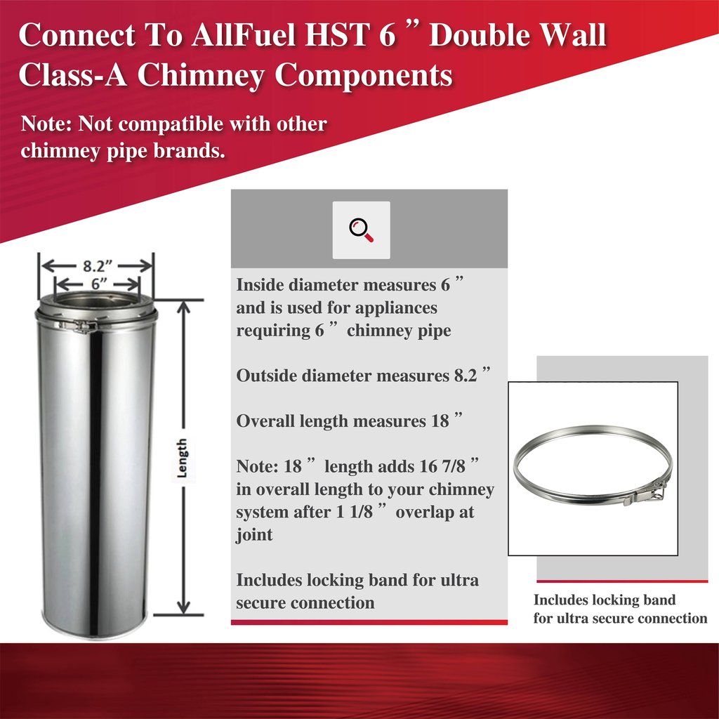 ComfortBilt AllfuelHST Double Wall Chimney Pipe 6