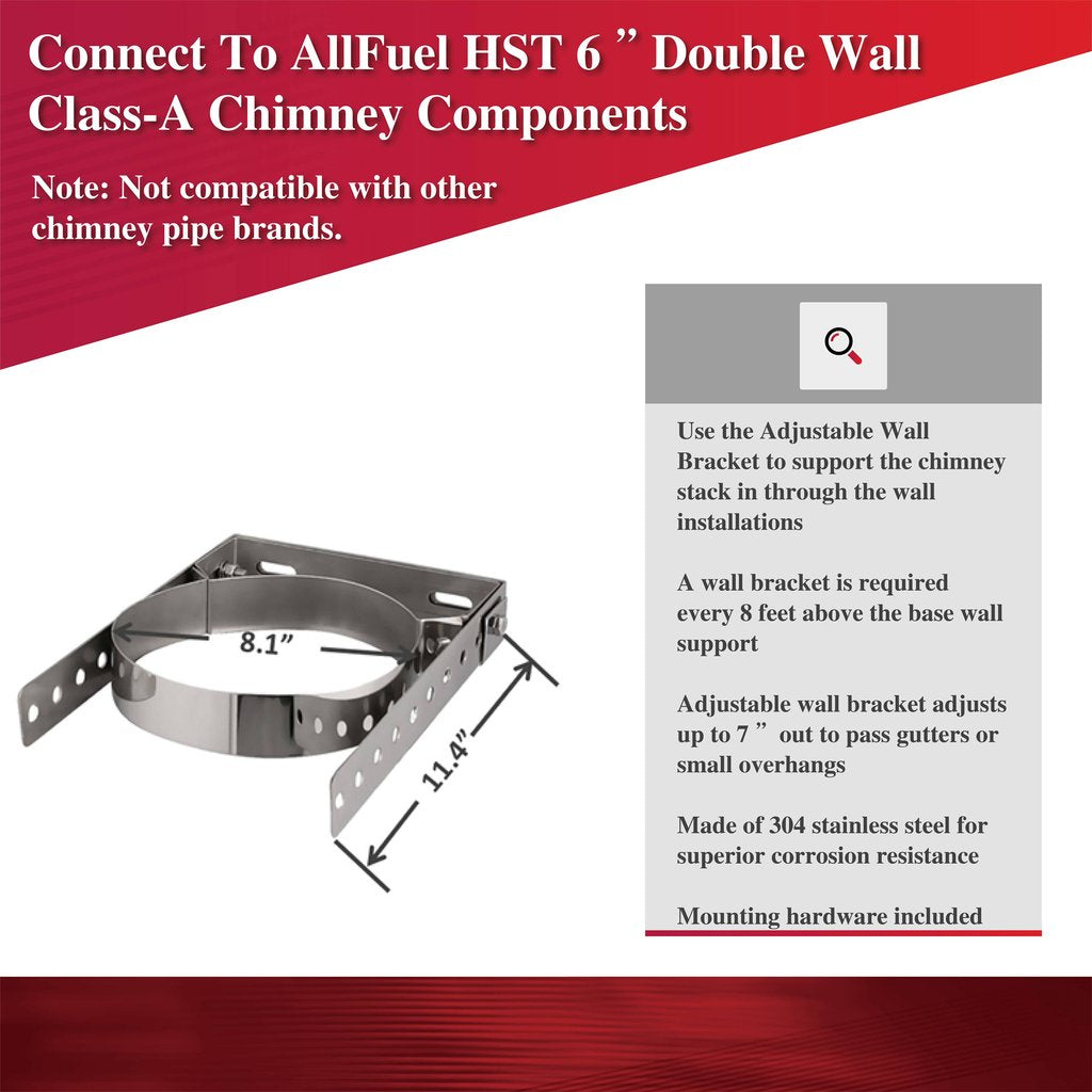 ComfortBilt AllfuelHST Adjustable Wall Bracket For 6