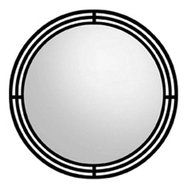 Native Trails Asana Round Iron Decorative Mirror - Black