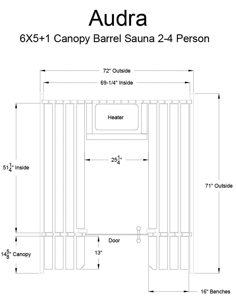 Almost Heaven Audra 2-4 Person Canopy Barrel Sauna