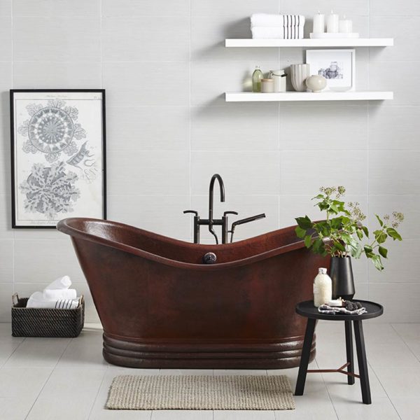 Native Trails 72-Inch Aurora Hand Hammered Bathtub