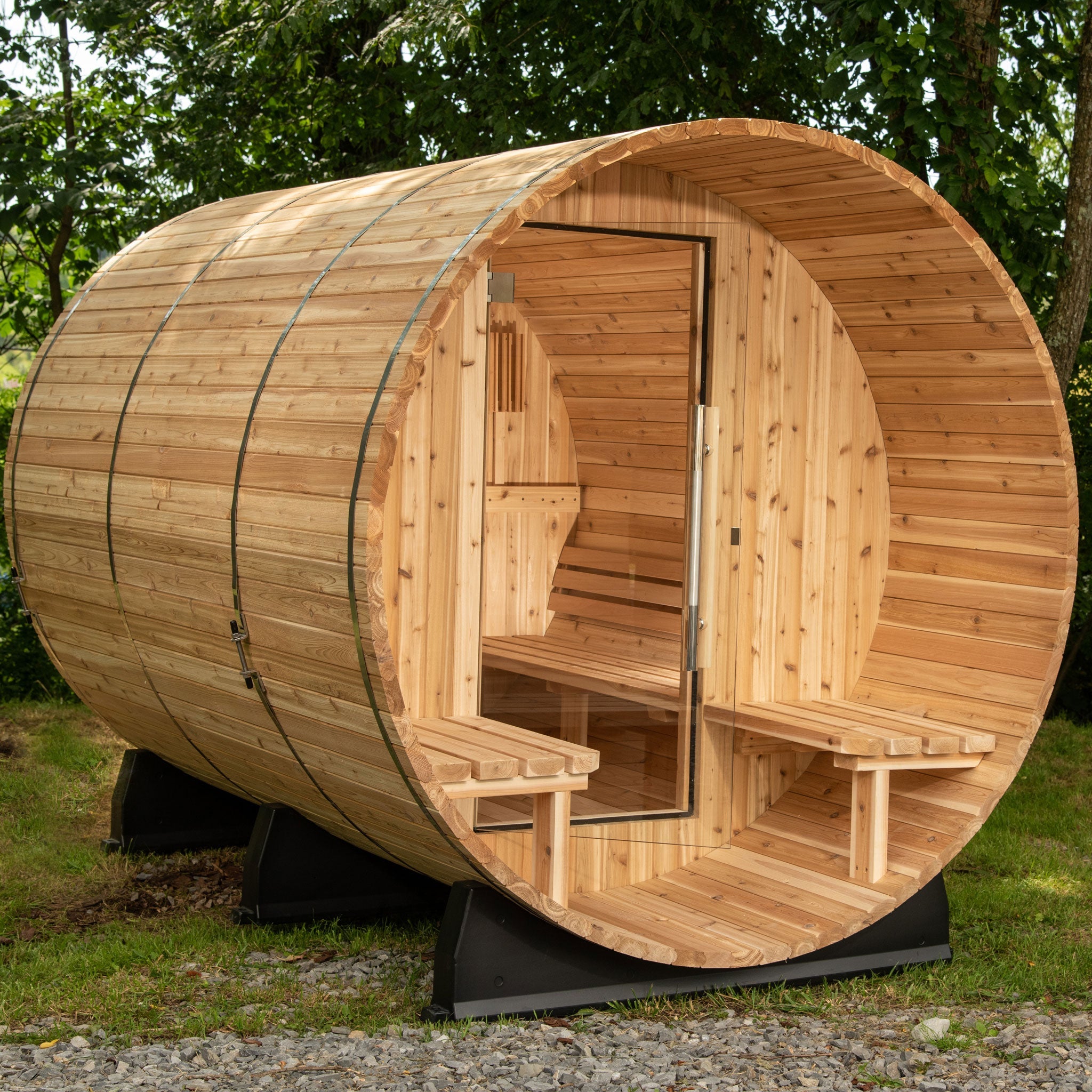 Almost Heaven Charleston 4 Person Canopy Barrel Sauna