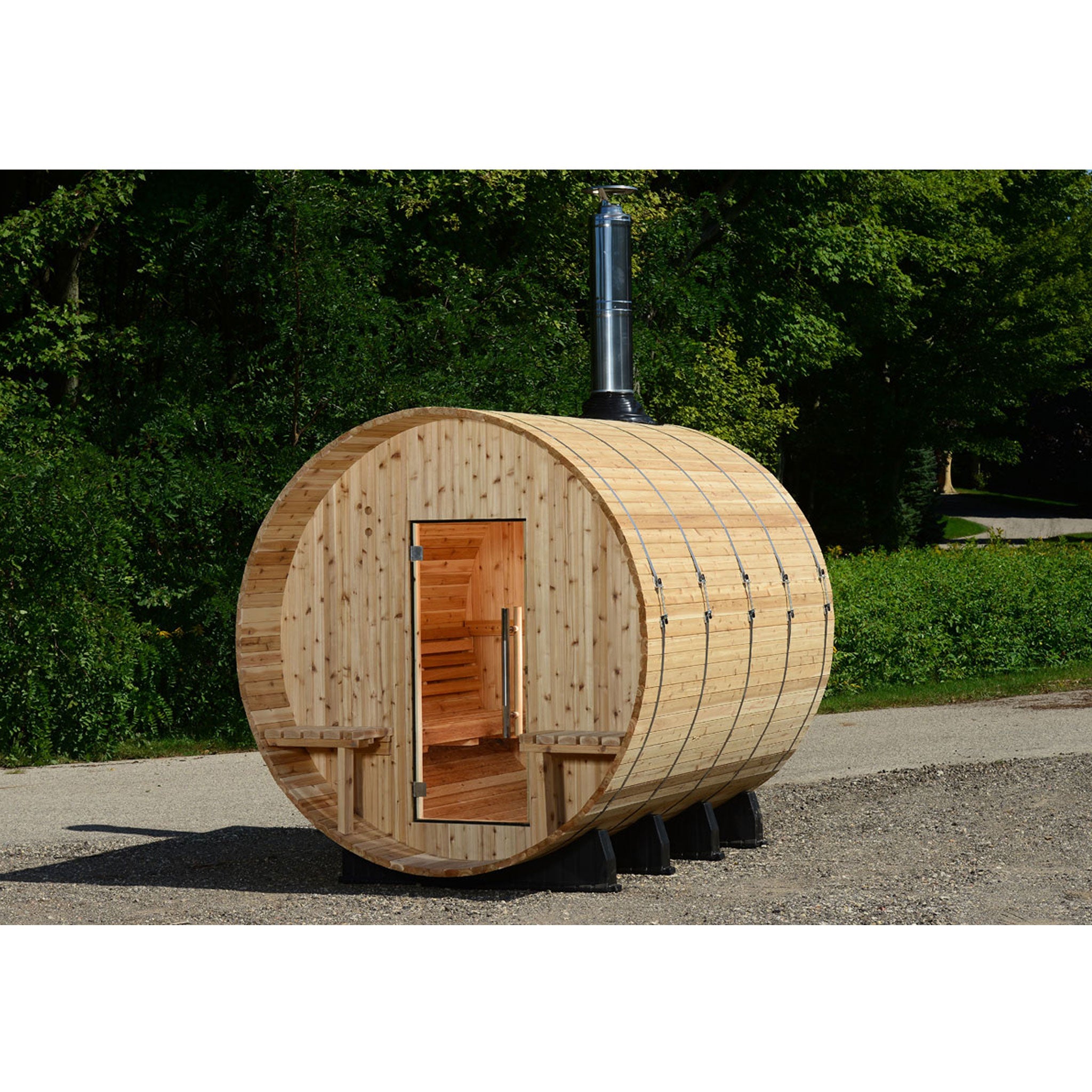 Almost Heaven Grandview 4-6 Person Canopy Barrel Sauna