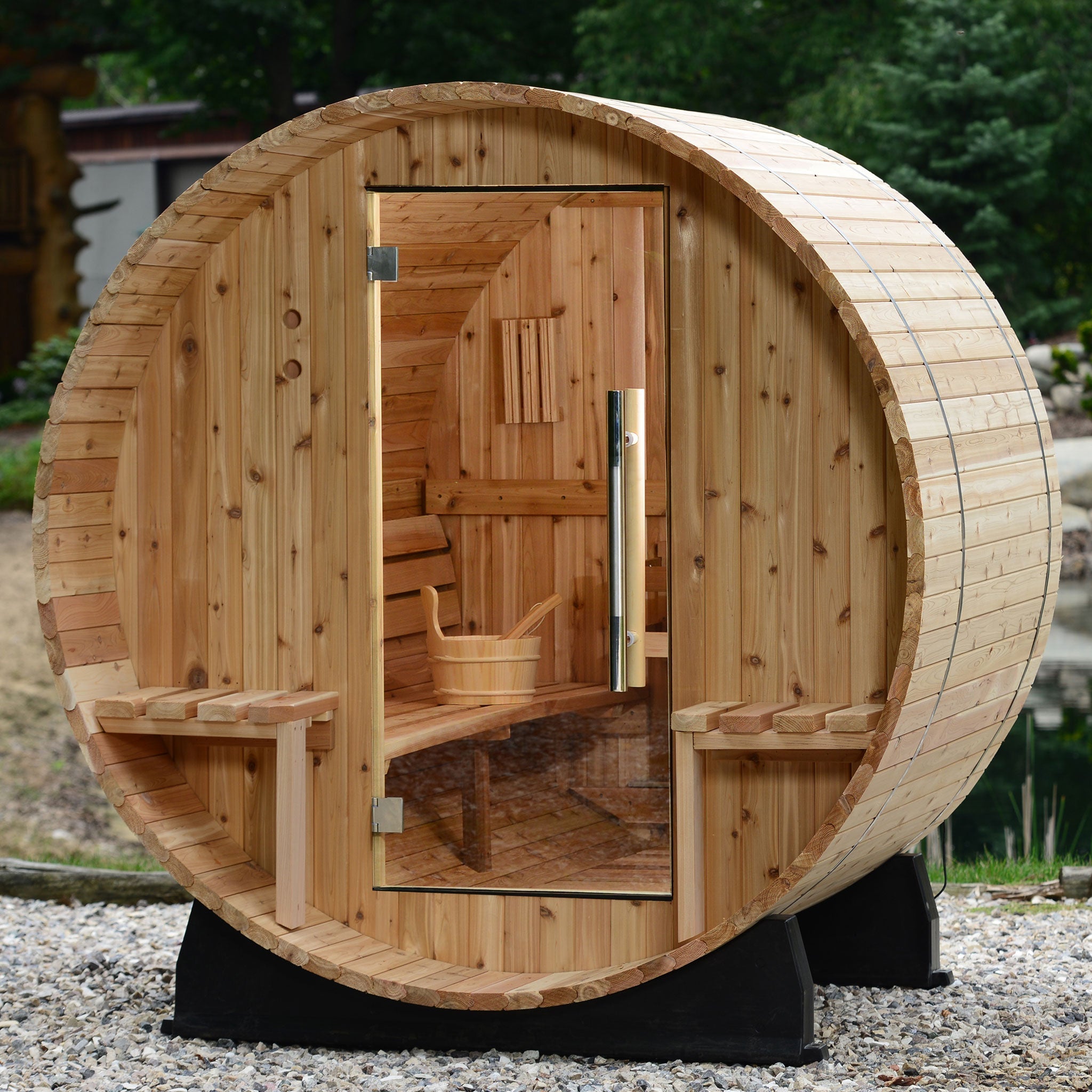 Almost Heaven Vienna 2 Person Canopy Barrel Sauna